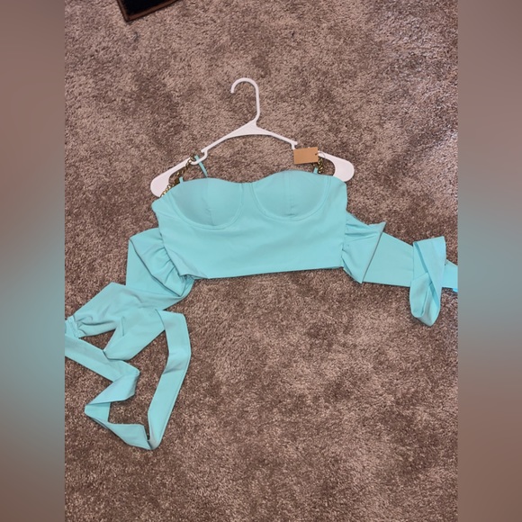 Tops - Turquoise tie top